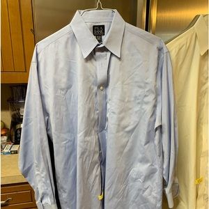 Jos a banks mens long sleeve 16 1/2 lot of two shirts blue and yellow